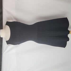 Lilly Pulitzer Jezebel Sweater Dress XS Black Merino Wool Gold Metallic Party